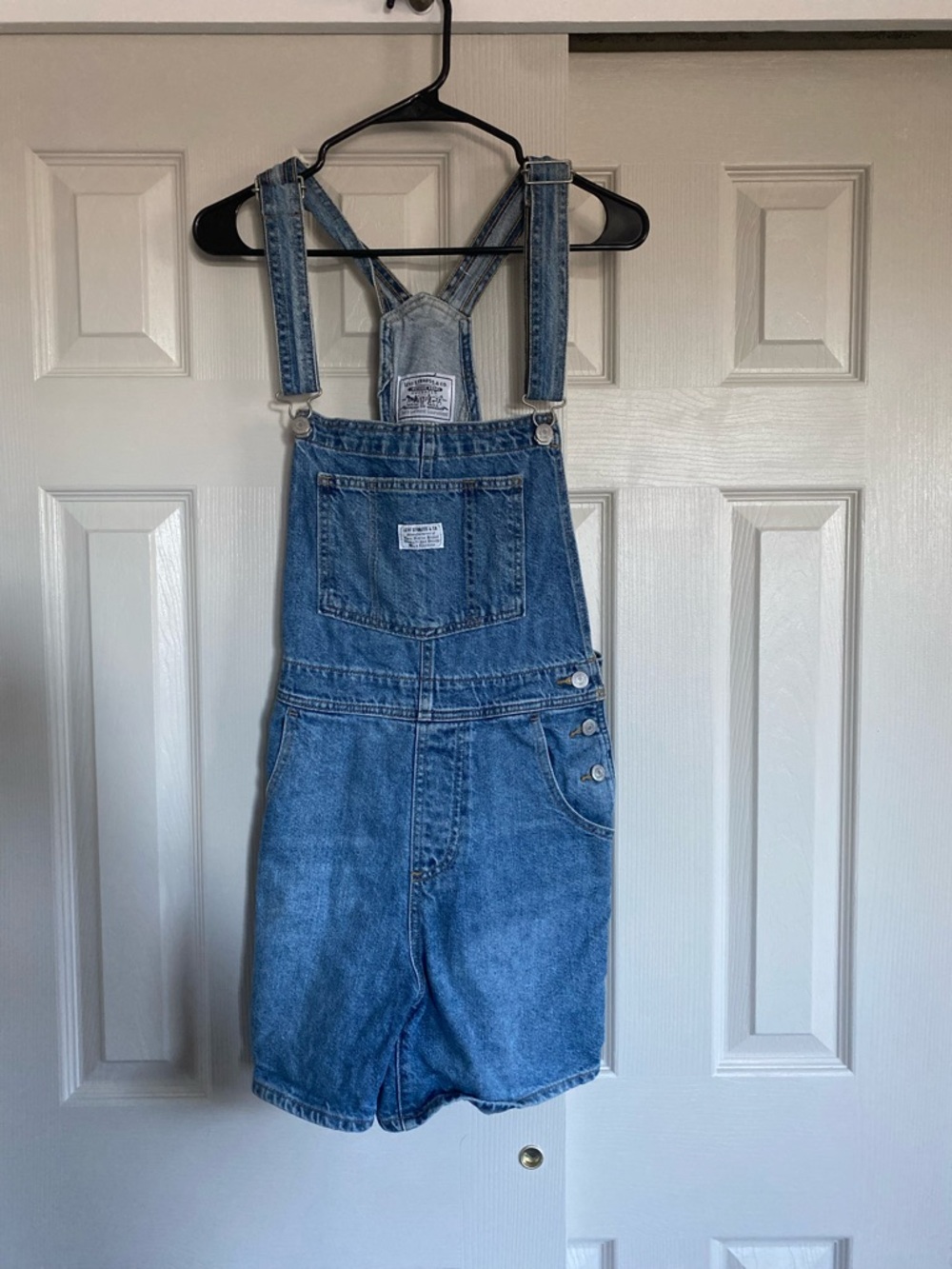 Signature by Levi Strauss Light Blue Denim Short Overalls